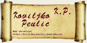 Koviljko Peulić vizit kartica